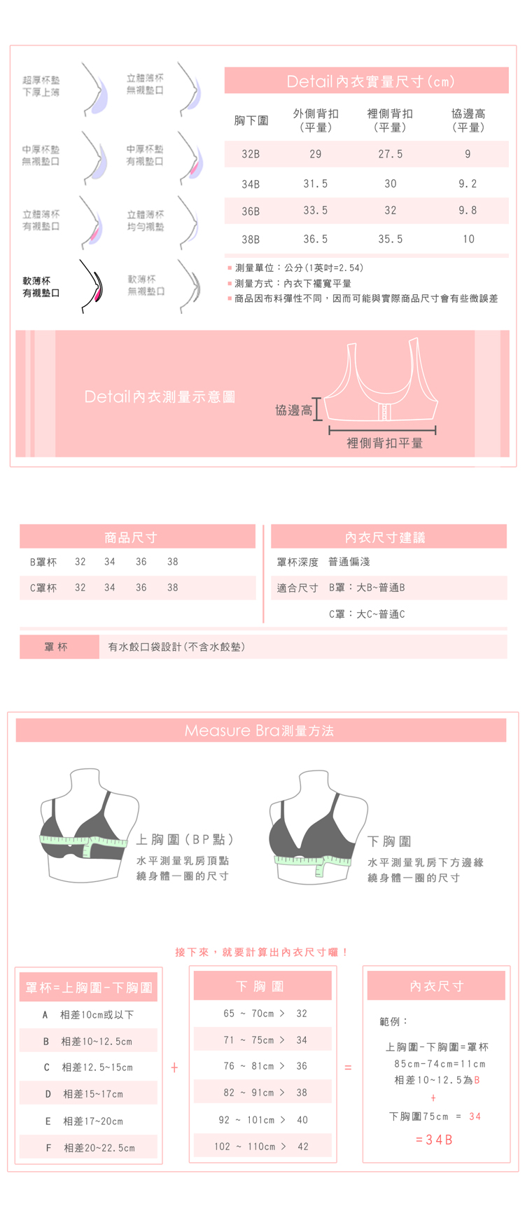 【露娜斯】透氣舒適洞洞布青少女內衣【粉/白】台灣製U1317